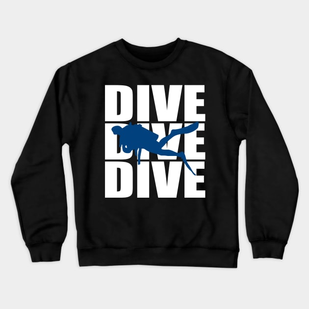 shark diving Crewneck Sweatshirt by smringah